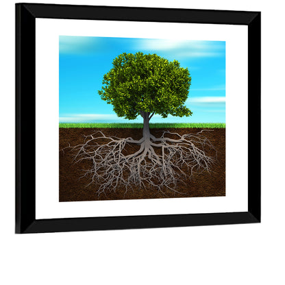 Tree Roots Cross-section Illustration Wall Art