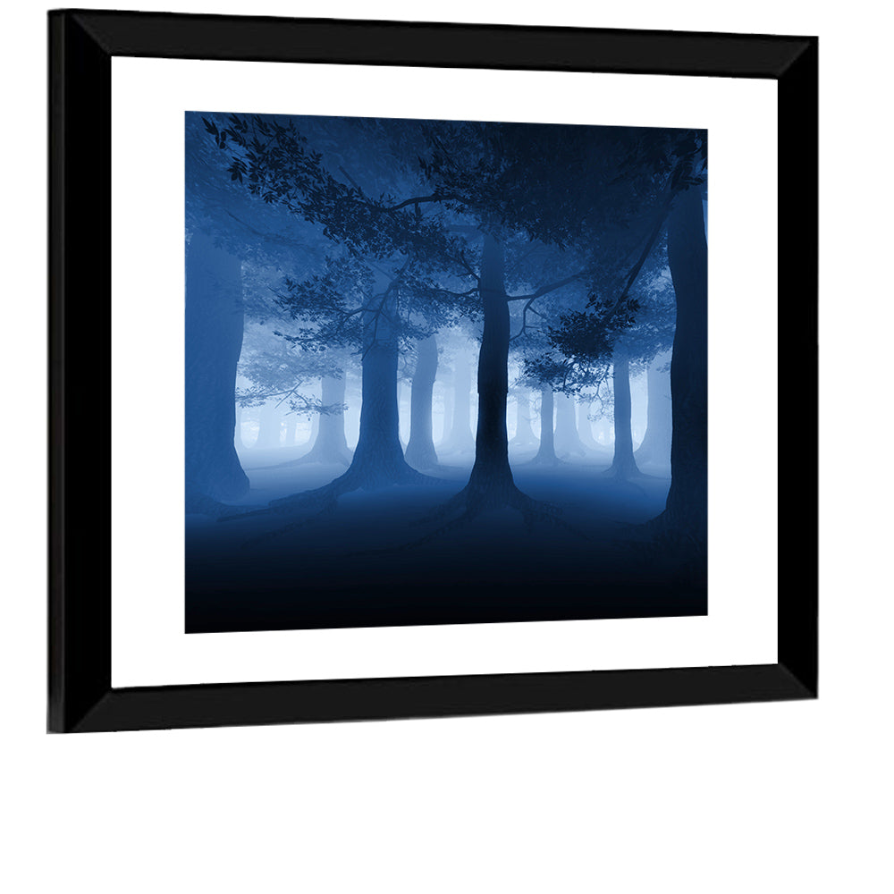 Midnight Blue Forest Wall Art