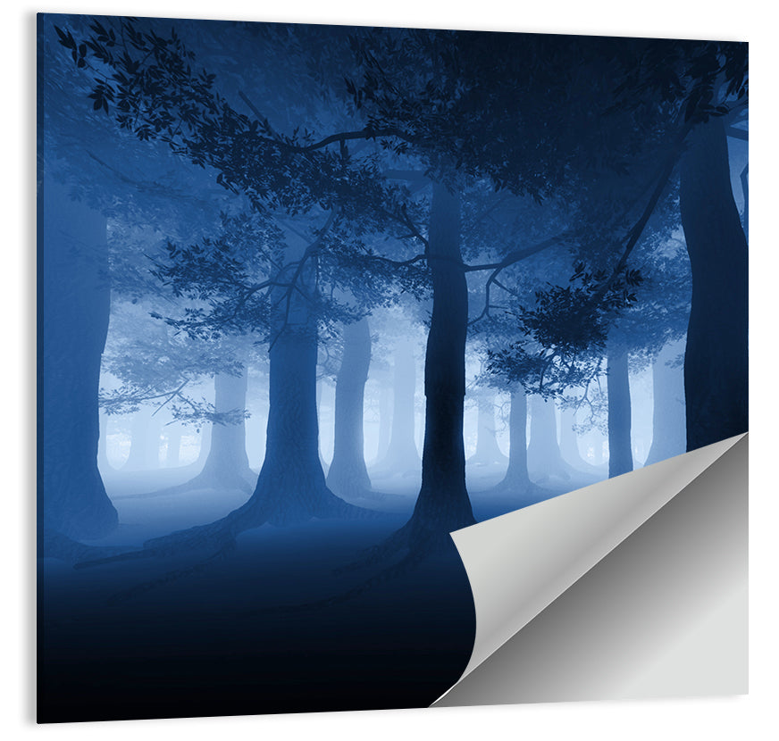 Midnight Blue Forest Wall Art