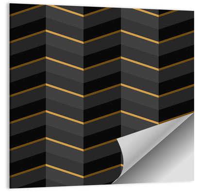 Black Stripes with Gold Accents Wall Art