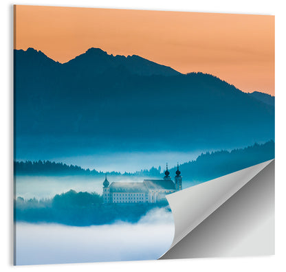 Benediktbeuern Abbey in Morning Fog Wall Art