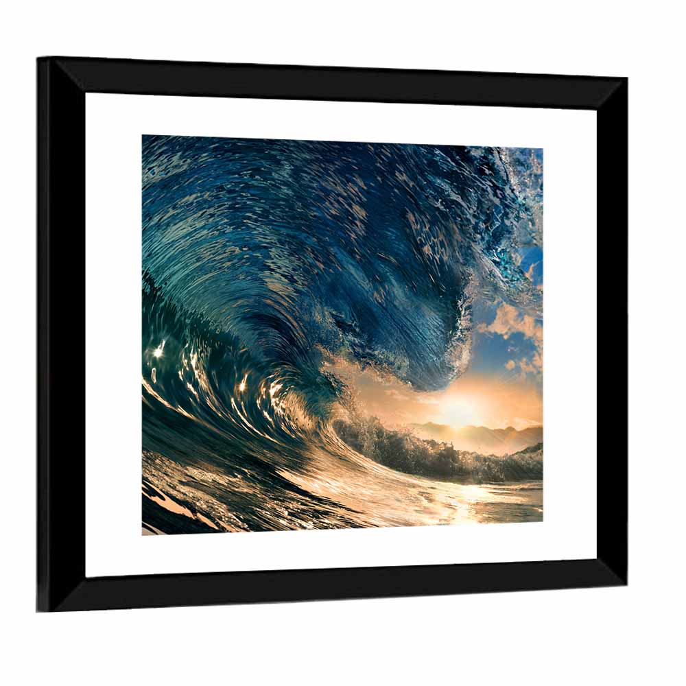 Sunset Barrel Wave Wall Art