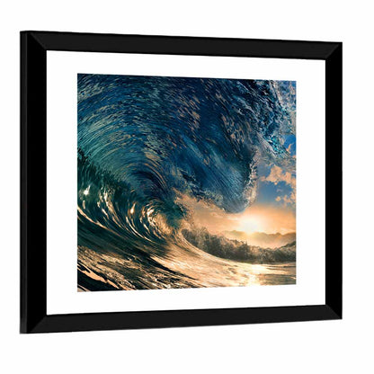 Sunset Barrel Wave Wall Art