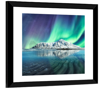 Aurora Over Skagsanden Beach Wall Art
