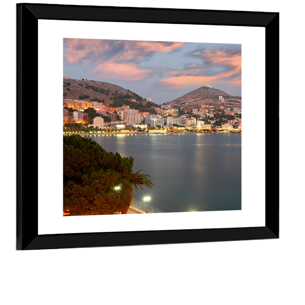 Sarandë Bay at Dusk Wall Art