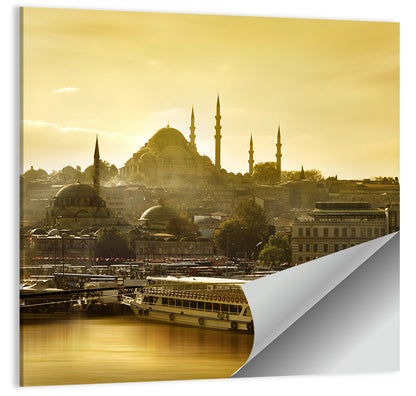 Suleymaniye Mosque Sunset Silhouette Wall Art