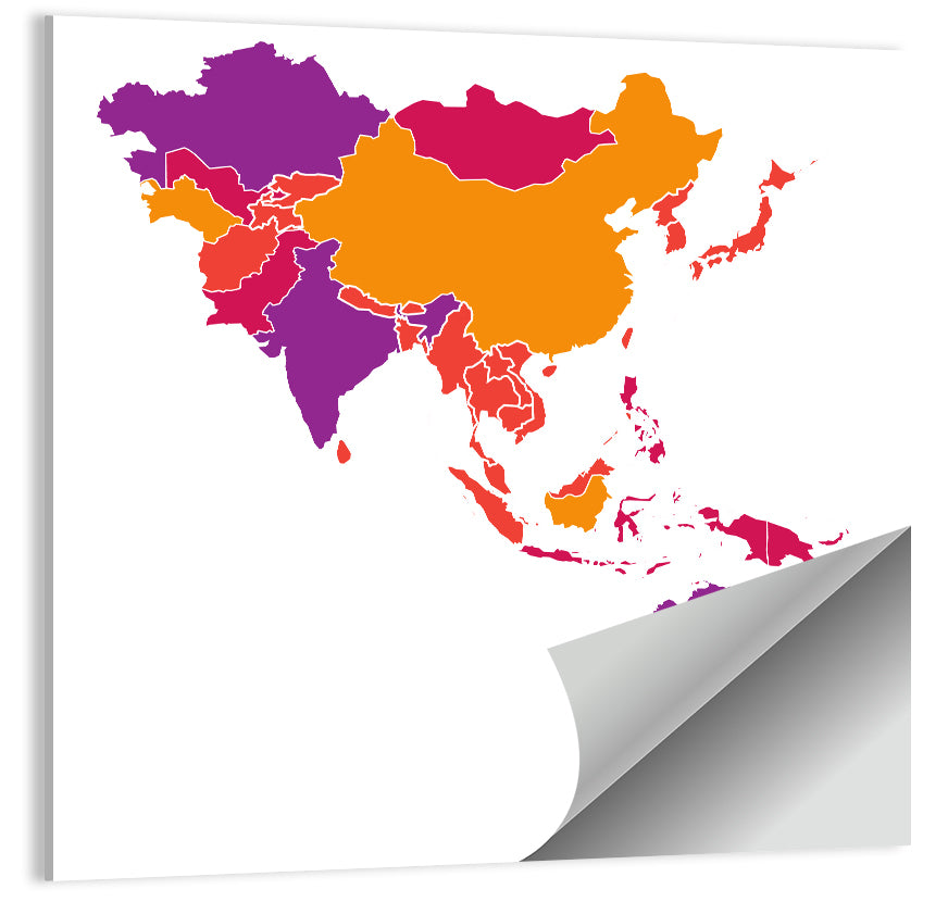 Stylized Asia Pacific Map Wall Art
