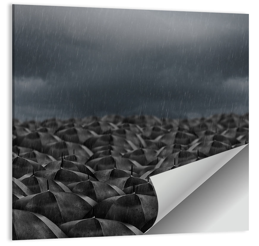 Rain Umbrellas Abstract Wall Art