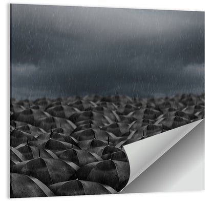 Rain Umbrellas Abstract Wall Art