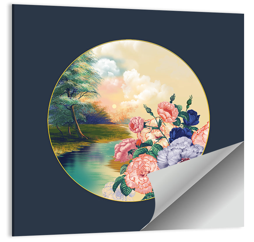 Golden Garden Circle Wall Art
