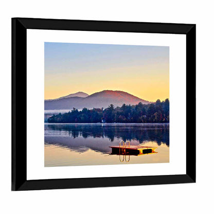 Lake Placid Dock at Dawn Wall Art