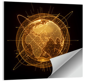 World Map Hologram Wall Art