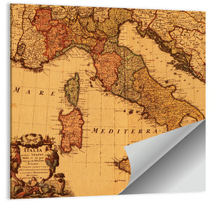 Antique Italian Map Wall Art