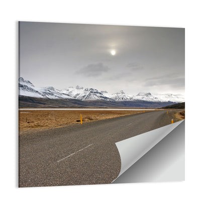 Icelandic Road to Snow-capped Mountains Wall Art