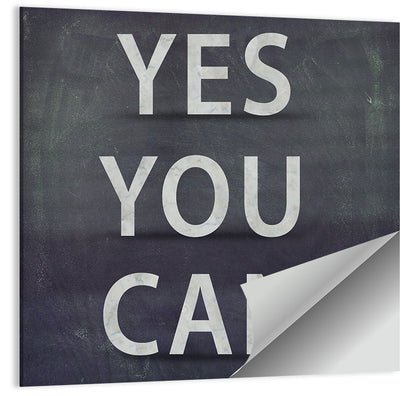 Yes You Can Chalkboard Typography Wall Art