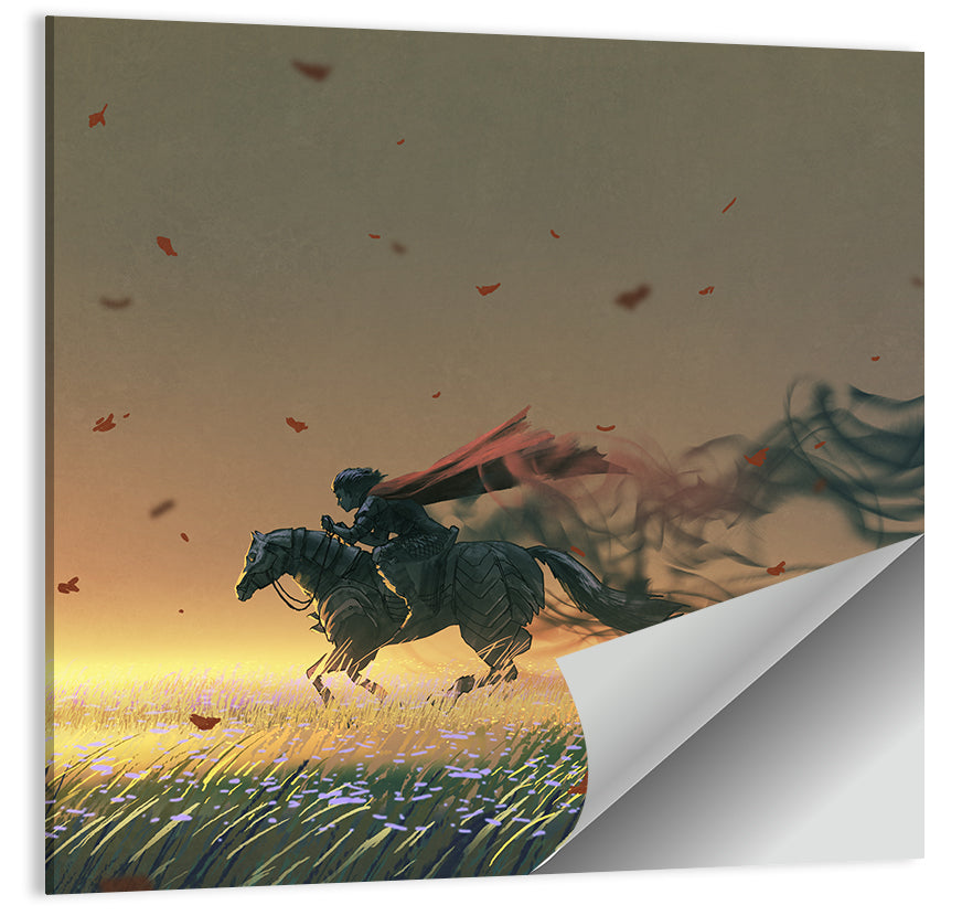 Unstoppable Knight with Red Cape Wall Art