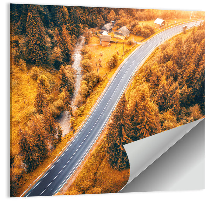 Carpathian Autumn Road Wall Art as a poster print