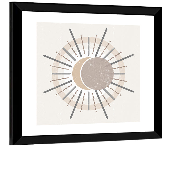 Sunburst Boho Minimalist Ii Wall Art as a framed print