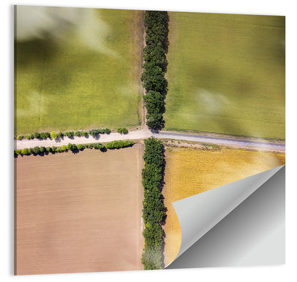 Aerial Farmland Quadrants Wall Art