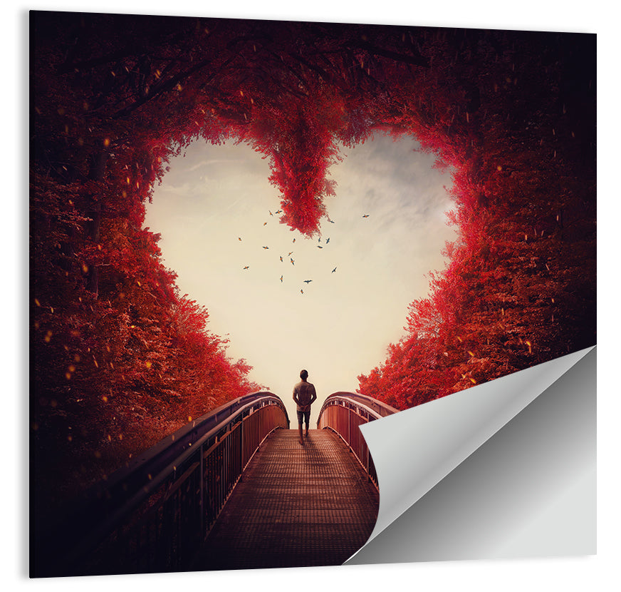 Heart Shaped Forest Path Wall Art