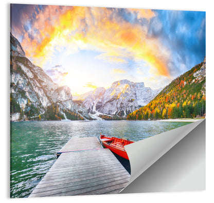 Pier at Lago Di Braies Wall Art