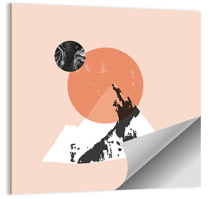 Abstract Mountain Sun and Moon Wall Art