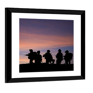 Troops at Sunset Wall Art