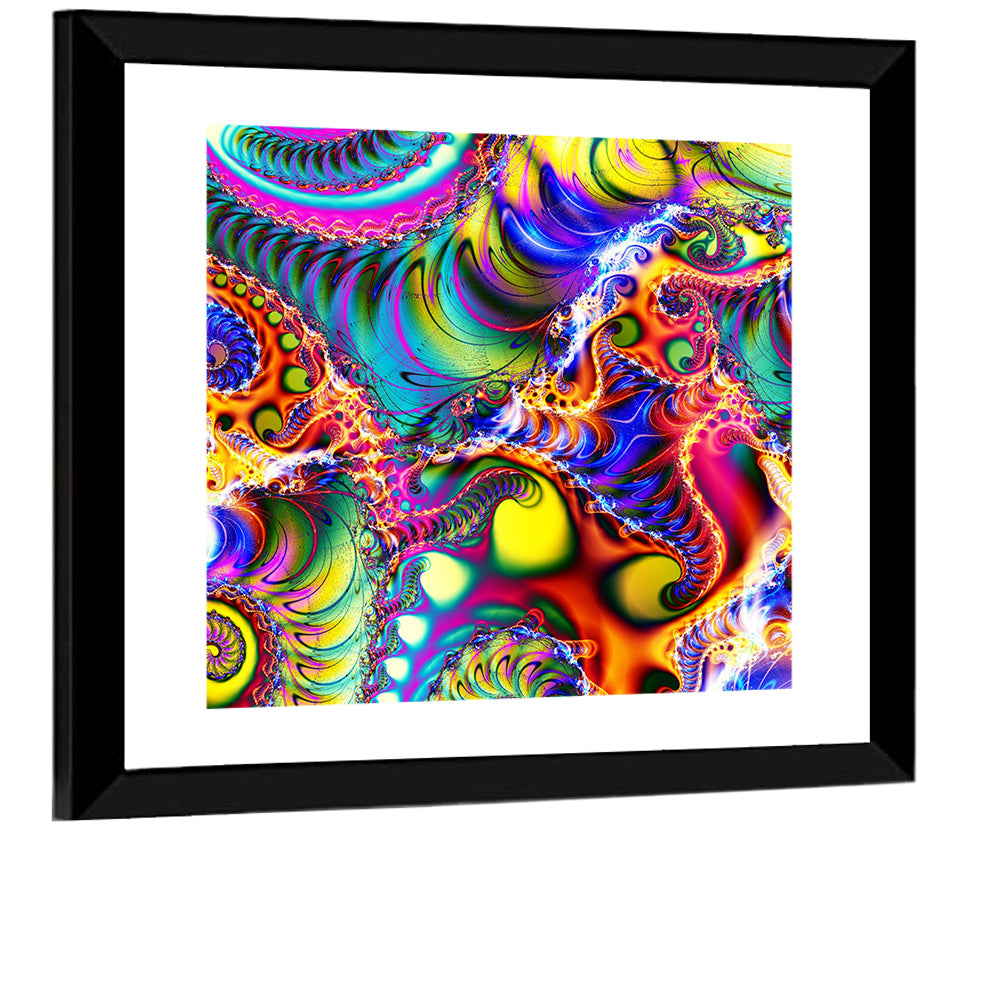 Chromatic Fractal Swirls Wall Art