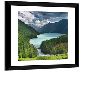 Siberia Woods Mountain Lake Wall Art