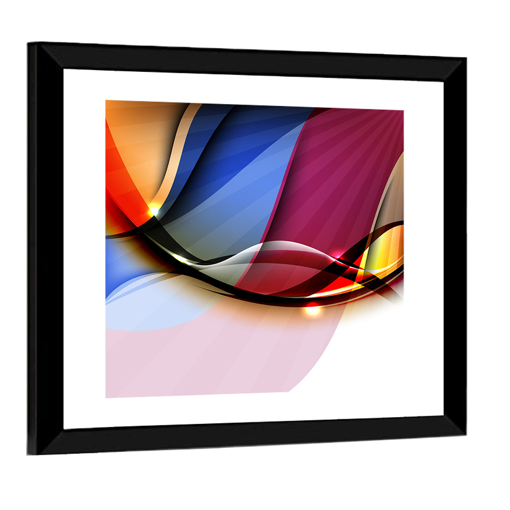 Glowing Wave Abstraction Wall Art
