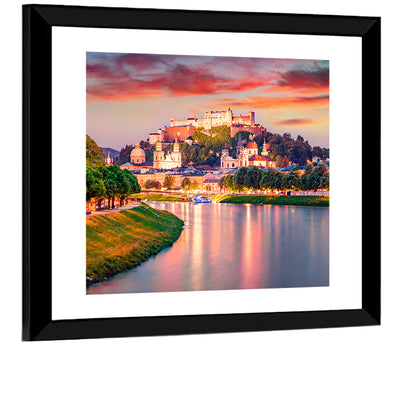 Hohensalzburg Fortress at Sunset Wall Art