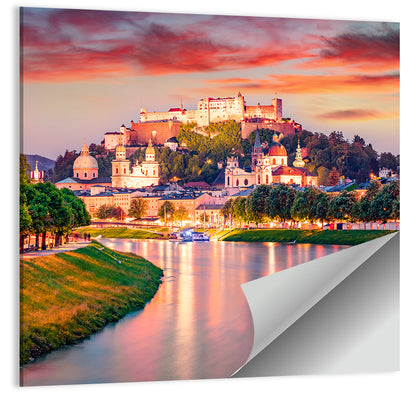 Hohensalzburg Fortress at Sunset Wall Art