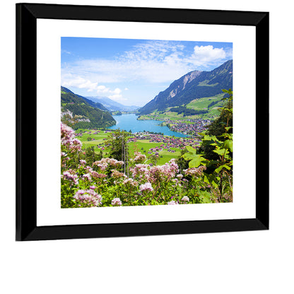 Lungern Village with Wildflowers Wall Art