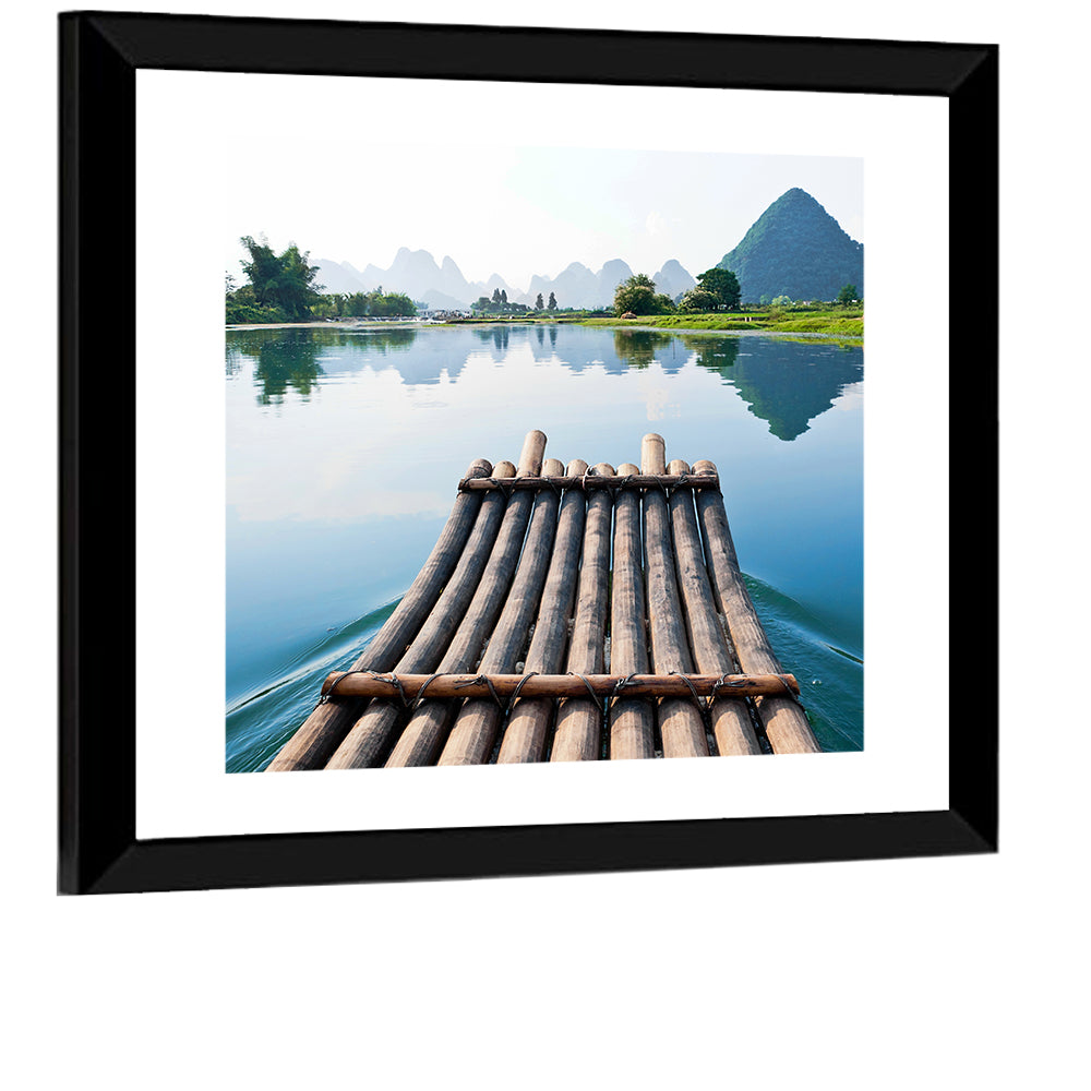 Li River Raft Wall Art