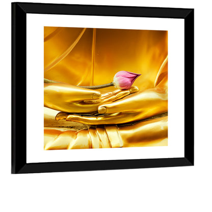 Buddha Hands with Lotus Wall Art