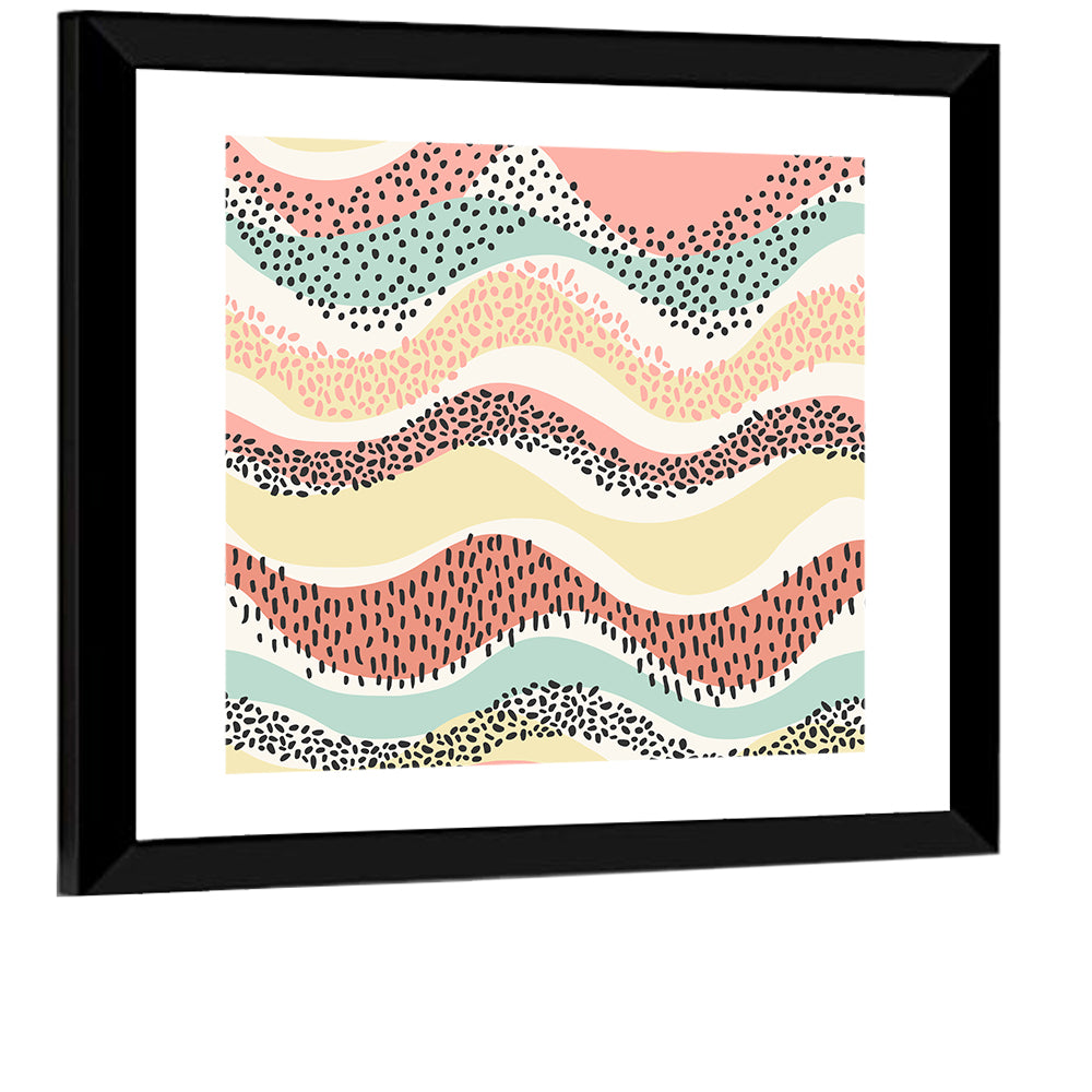 Wavy Color Block Pattern Wall Art