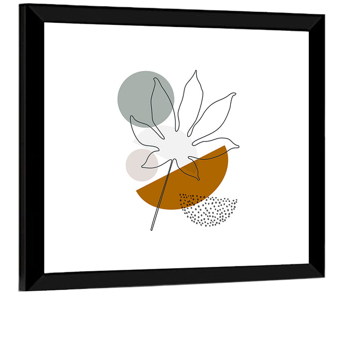 Palm Leaf with Geometric Shapes Wall Art as a framed print