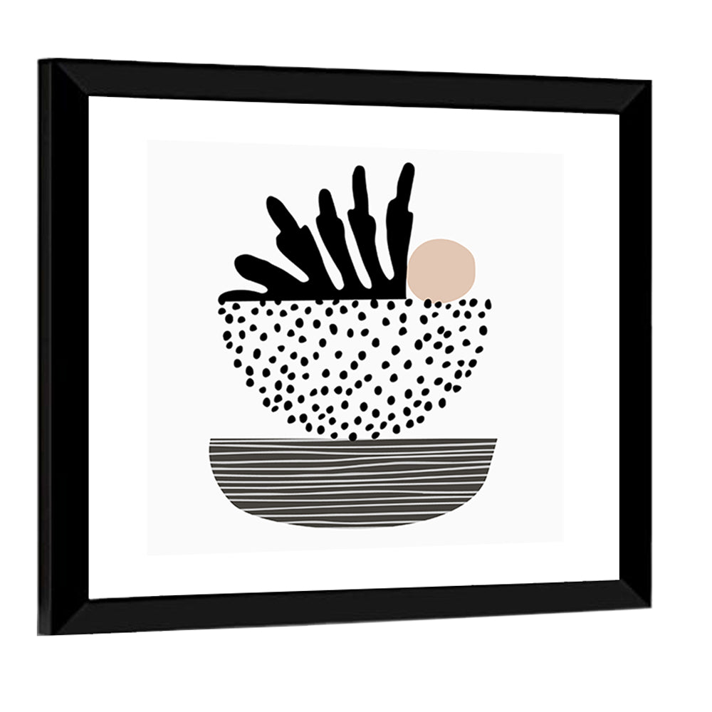 Palm Leaf with Stacked Bowls Wall Art