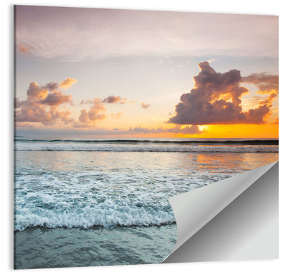 Cloudy Beach Sunset Wall Art