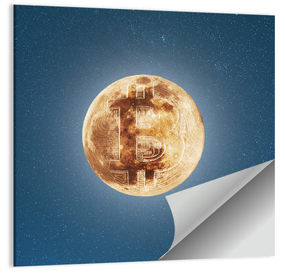 Bitcoin Circuit Moon Wall Art