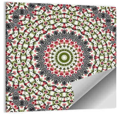 Cherry Mosaic Mandala Wall Art