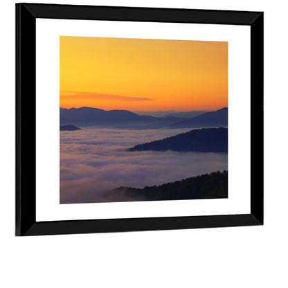 Cloud Sea Over Mountains at Golden Dawn Wall Art