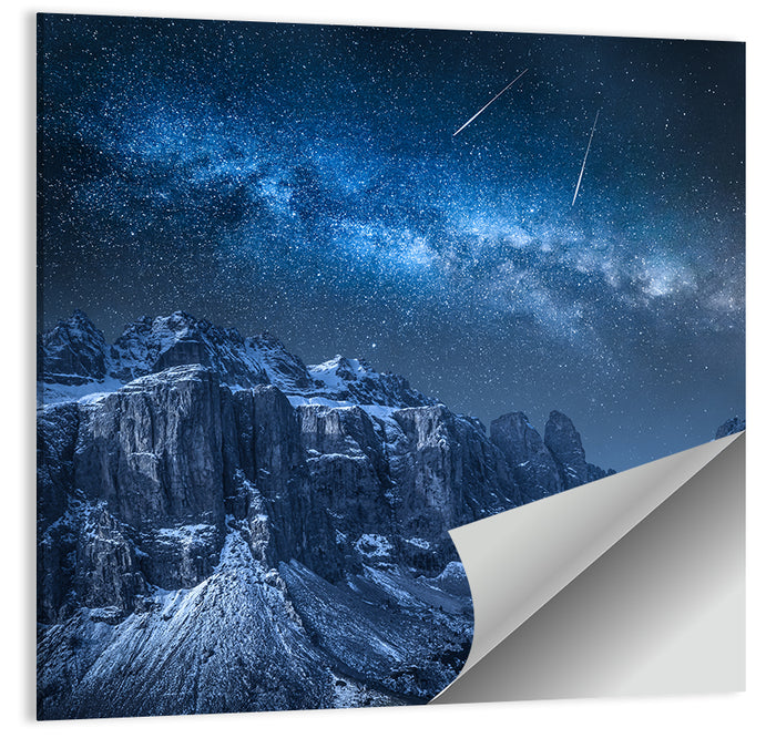 Milky Way Over Snowy Dolomites Wall Art as a poster print