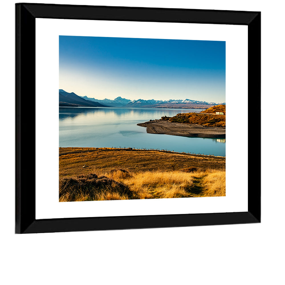 Lake Pukaki Golden Hour with Mount Cook Wall Art