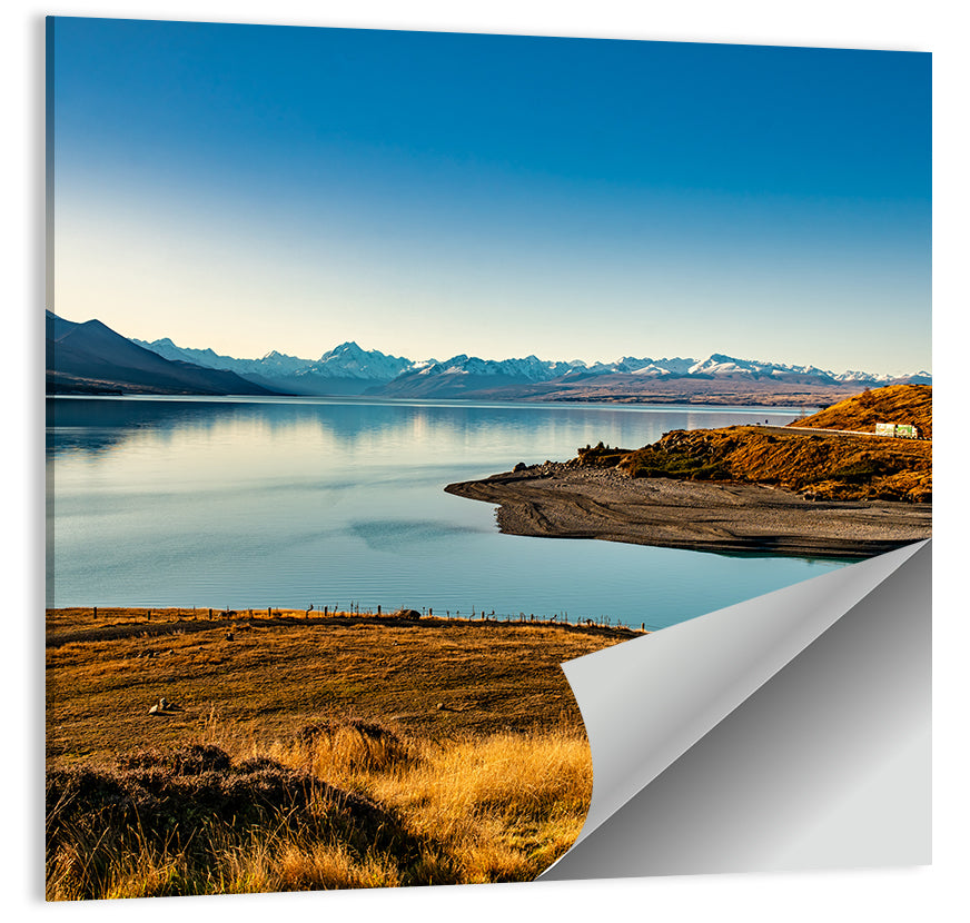 Lake Pukaki Golden Hour with Mount Cook Wall Art