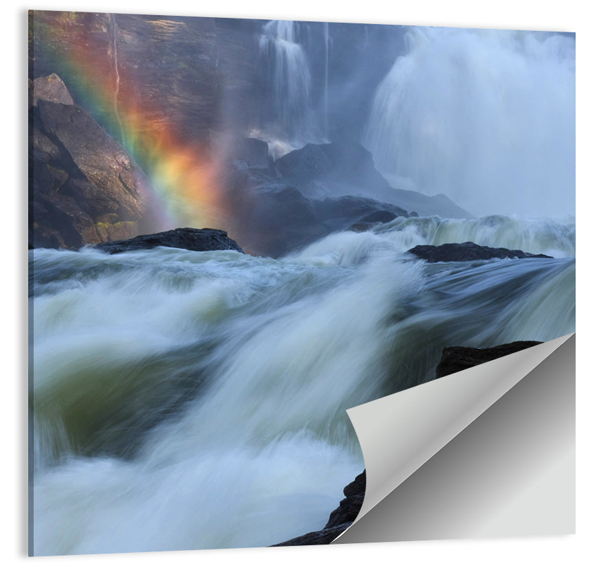 Rainbow Over Rushing River Wall Art