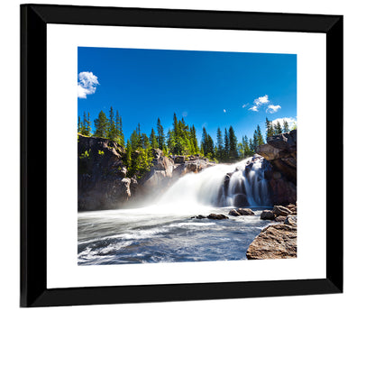Misty Blue Waterfall Wall Art