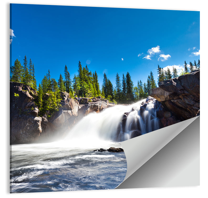 Misty Blue Waterfall Wall Art