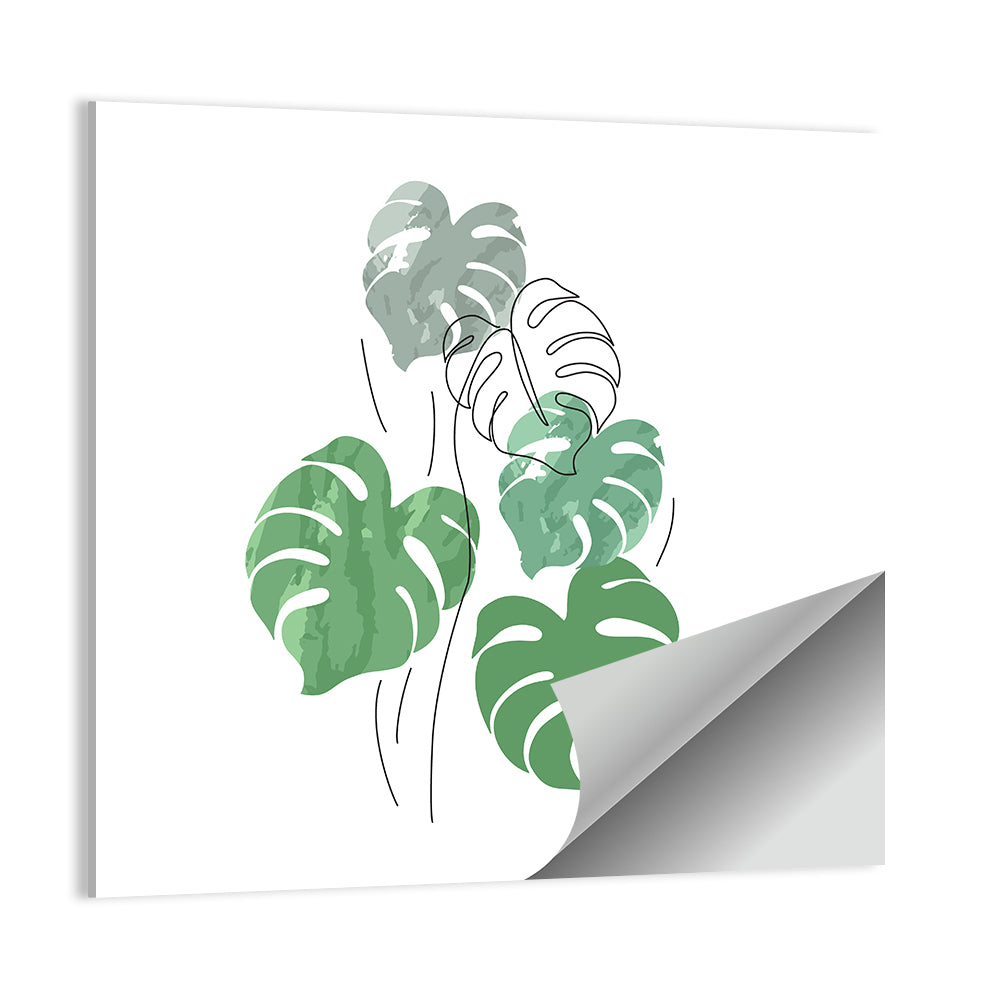 Monstera Leaves Watercolor Study Wall Art
