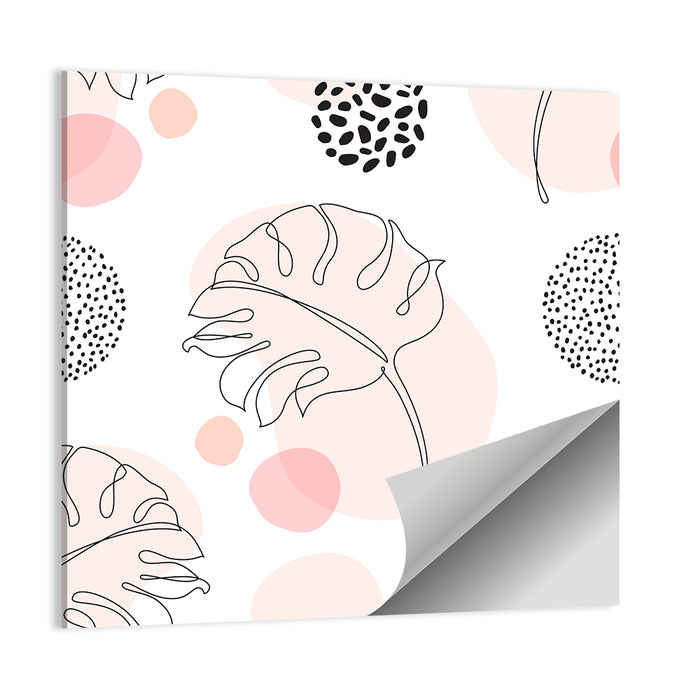 Blush Monstera Leaf Pattern Wall Art as a poster print